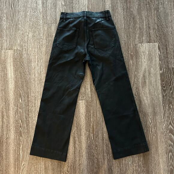 Joe's Jeans Savannah Black Coated Wide Leg Crop Jean Pants Size 26 Sailor Style - Picture 14 of 15